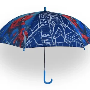 Marvel Spiderman Kinderparaplu 45cm – Windbestendige Paraplu Kind – Lichtgewicht Paraplu Jongens en Meisjes – Leuke Stokparaplu met Spiderman Print