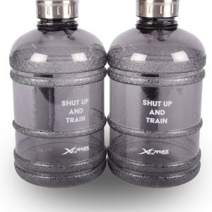 Zwarte Gymfles 1.9L – BPA-vrije Sport Drinkfles | Grote Waterfles van 2 Liter voor Gym, Outdoor & Dagelijks Gebruik | Herbruikbaar & Lekvrij