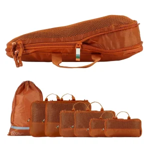 Housses de rangement et compression - set de 7 (Orange brique)