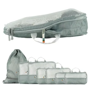 Housses de rangement et compression - set de 7 (Bleu acier)