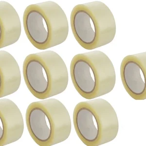 10x stuks rollen Verpakkingstape transparant 55 meter - 5 cm breed - Kantoor en magazijn artikelen