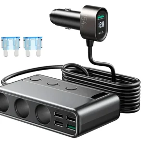 Premium Auto Sigarettenaansteker Splitter - 6 Poorten USB (PD+QC3.0+USB*4) - Autolader USB - Autolader Splitter - 154W 12V/24V onafhankelijke schakelaars DC sigarettenaansteker autolader voor alle auto-apparaten