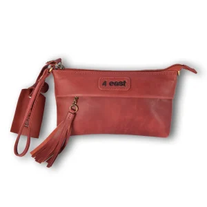 Handtasje | 13cm*20cm | Tasje | Bordeaux & Rood | Echte Leer | Leren tas dames