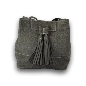 Handtasje | Donker grijs | 21.5cm*20cm | Leren tas dames | Echte leer