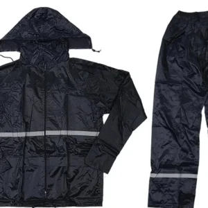 Regenpak Heren & Dames – Waterdichte Regenjas en Broek – Ademend Unisex Regenkleding Zwart – Maat L – Voor Fietsen, Wandelen en Buitenactiviteiten