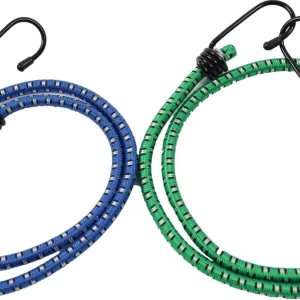 2-Arm Snelbinder 80cm – Elastische Fietsbinder met Haak – Bagagespin voor Stadsfiets, E-bike, Motor & Camping – Rubberen Snelbinders