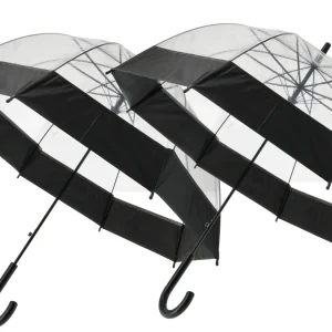 Koepelparaplu Transparant - Bubbelparaplu Doorzichtig - 90cm Diameter - Paraplu Dames & Heren Set van 2 - Winddicht & Sneeuwbestendig
