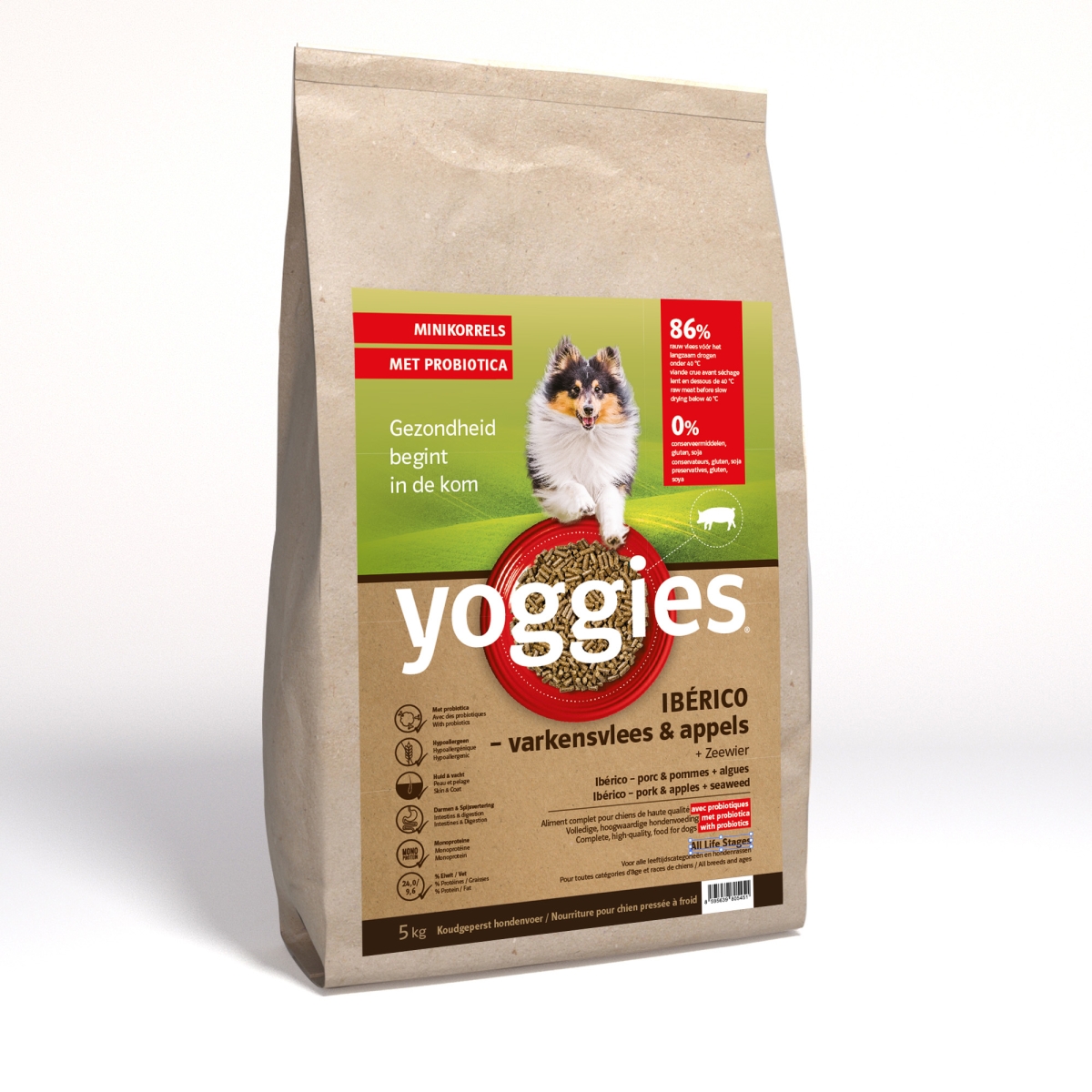 Yoggies Ibérico varkensvlees met appels, koudgeperste korrels met probiotica