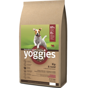 Yoggies Kip en Rund, koudgeperste korrels met probiotica